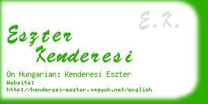 eszter kenderesi business card